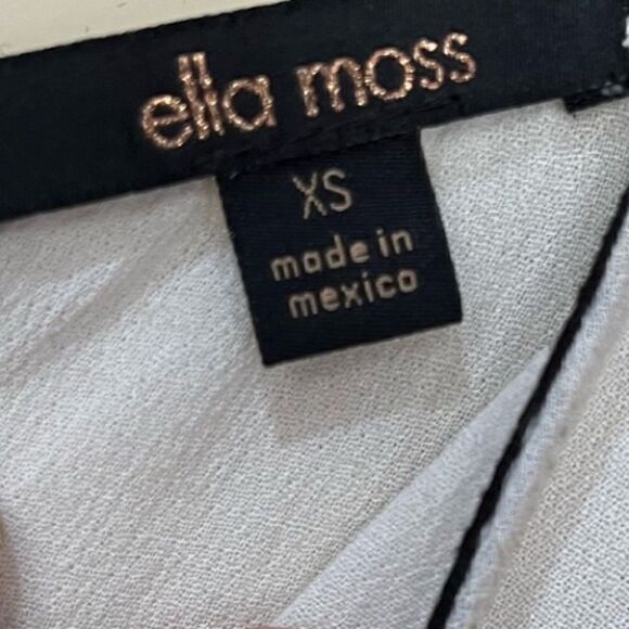 ANTHROPOLOGIE ELLA MOSS Short Blouse White Black Women’s XS - Picture 4 of 6